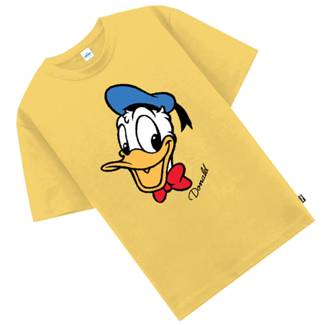 Disney T-Shirt Men & Boy Flock Print Donald Duck Mouse&Friends - เสื้อยืดผู้ชายและเด็ก ลายโดนัลด์ ดั๊ก พิมพ์กำมะหยี่ มิกกี้เมาส์และผองเพื่อน