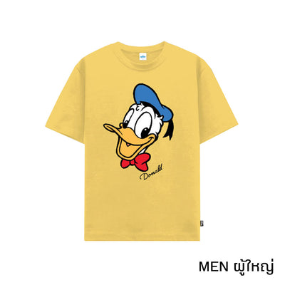 Disney T-Shirt Men & Boy Flock Print Donald Duck Mouse&Friends - เสื้อยืดผู้ชายและเด็ก ลายโดนัลด์ ดั๊ก พิมพ์กำมะหยี่ มิกกี้เมาส์และผองเพื่อน