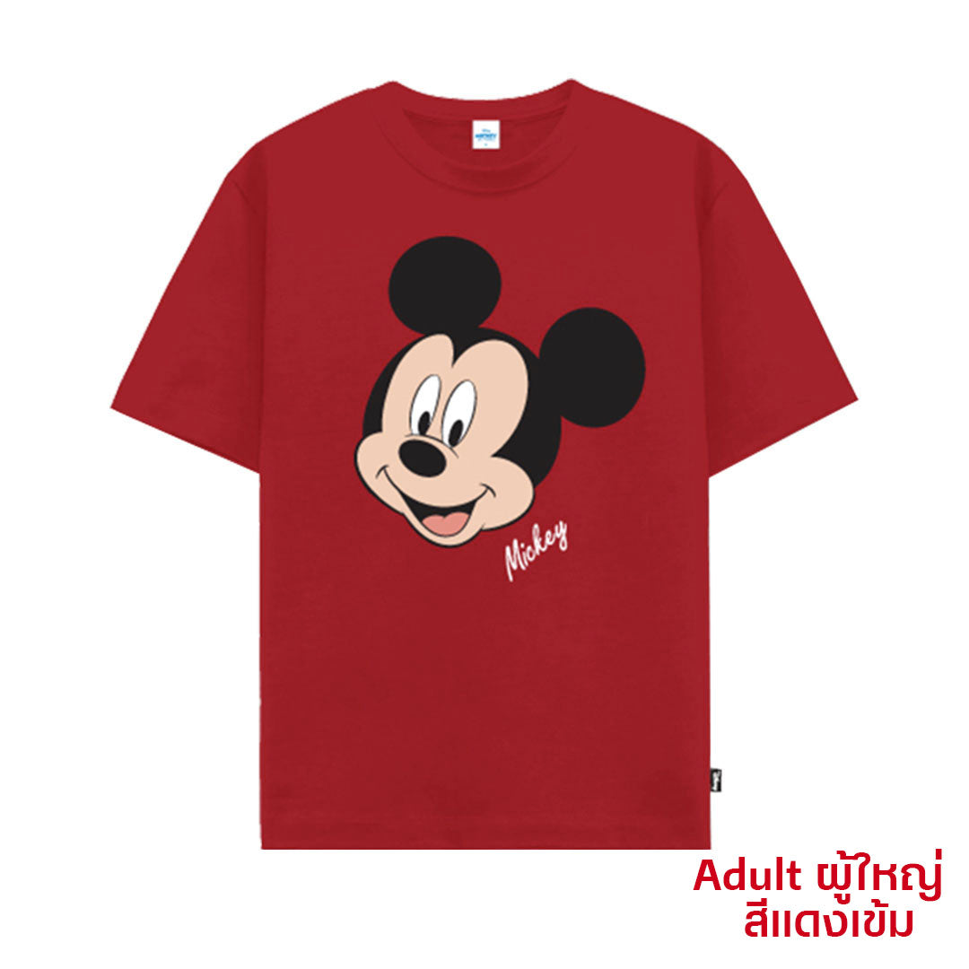 Disney Mickey Mouse family Flock Print T-Shirt  - เสื้อยืดมิกกี้เมาส์ครอบครัว พิมพ์กำมะหยี่