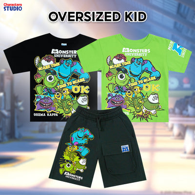 Disney Boy Family Monsters university Oversized T-Shirt and Shortss - เสื้อยืดเด็กโอเวอร์ไซส์และกางเกงเด็ก มอนสเตอร์