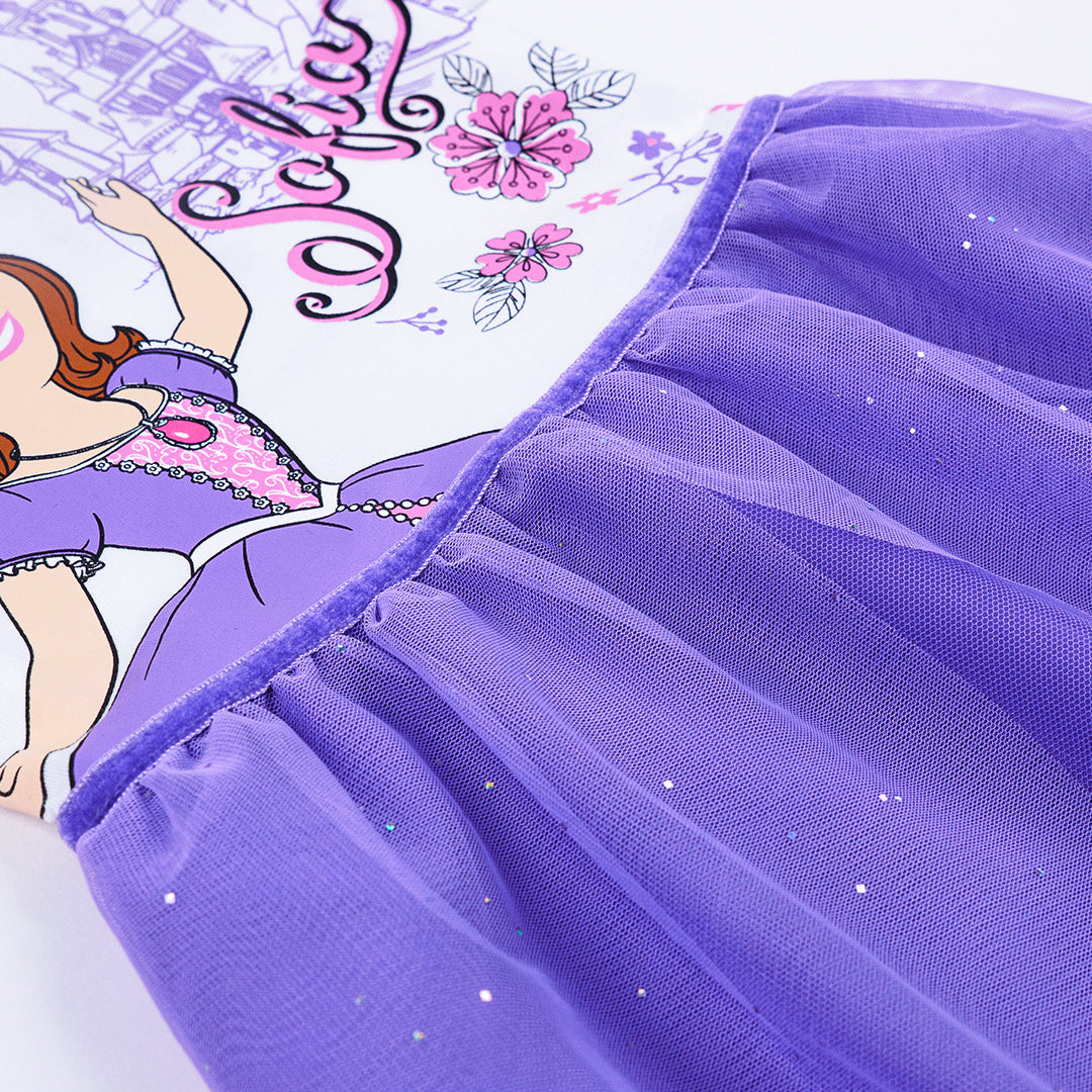 Disney Frozen & Sofia Girl Dress - ชุดเดรสกระโปรงเด็กผู้หญิง ลายเจ้าหญิงโฟรเซ่น เจ้าหญิงโซเฟีย