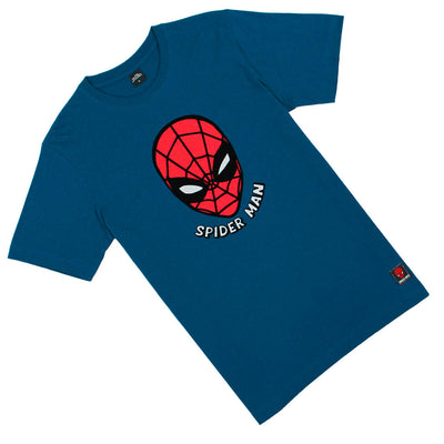 Marvel Men Spider-Man Flock Print T-Shirt - เสื้อมาร์เวลผู้ชายพิมพ์กำมะหยี่ ลายสไปเดอร์แมน