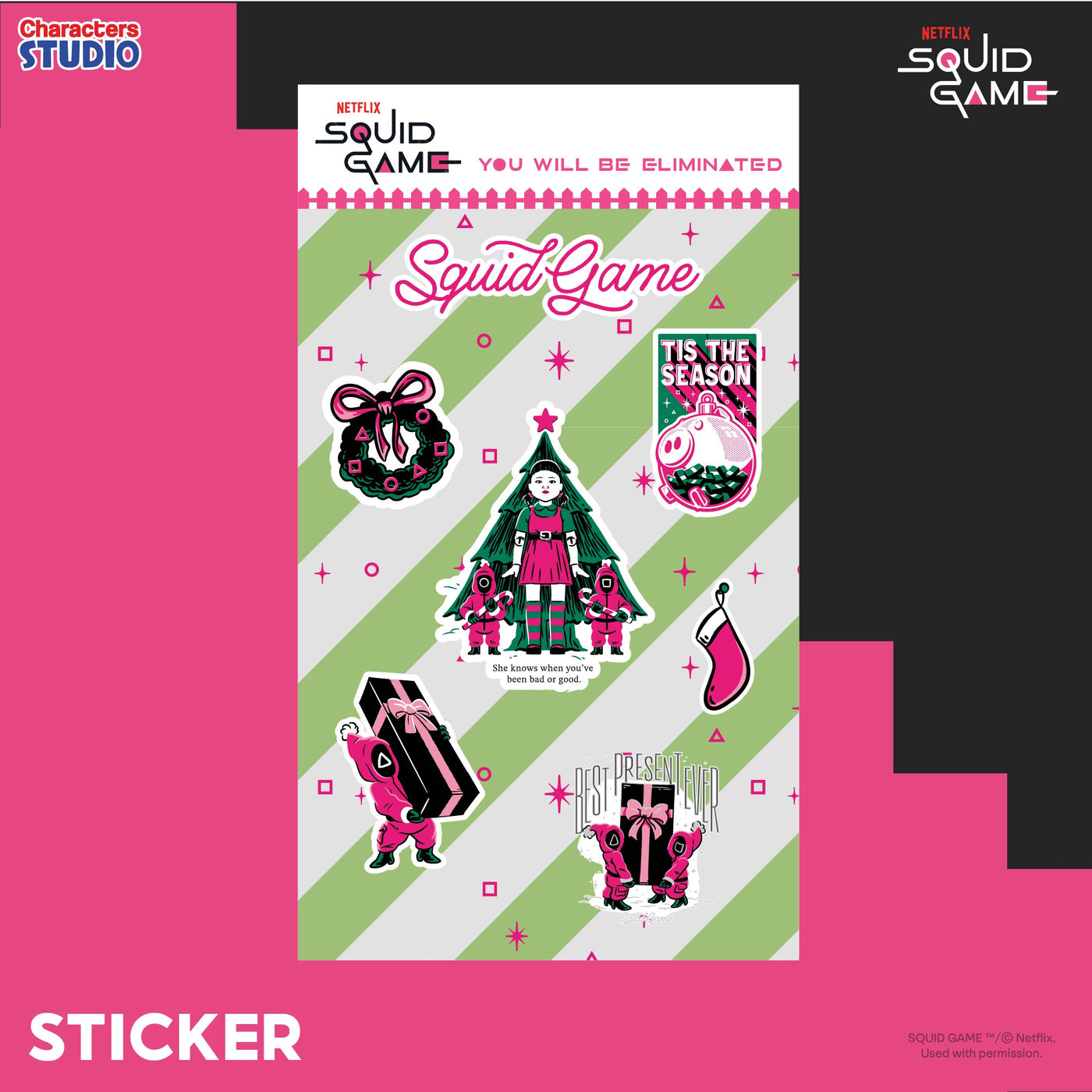 Squid Game Sticker - สติ๊กเกอร์ สควิดเกม สินค้าลิขสิทธิ์ 100%