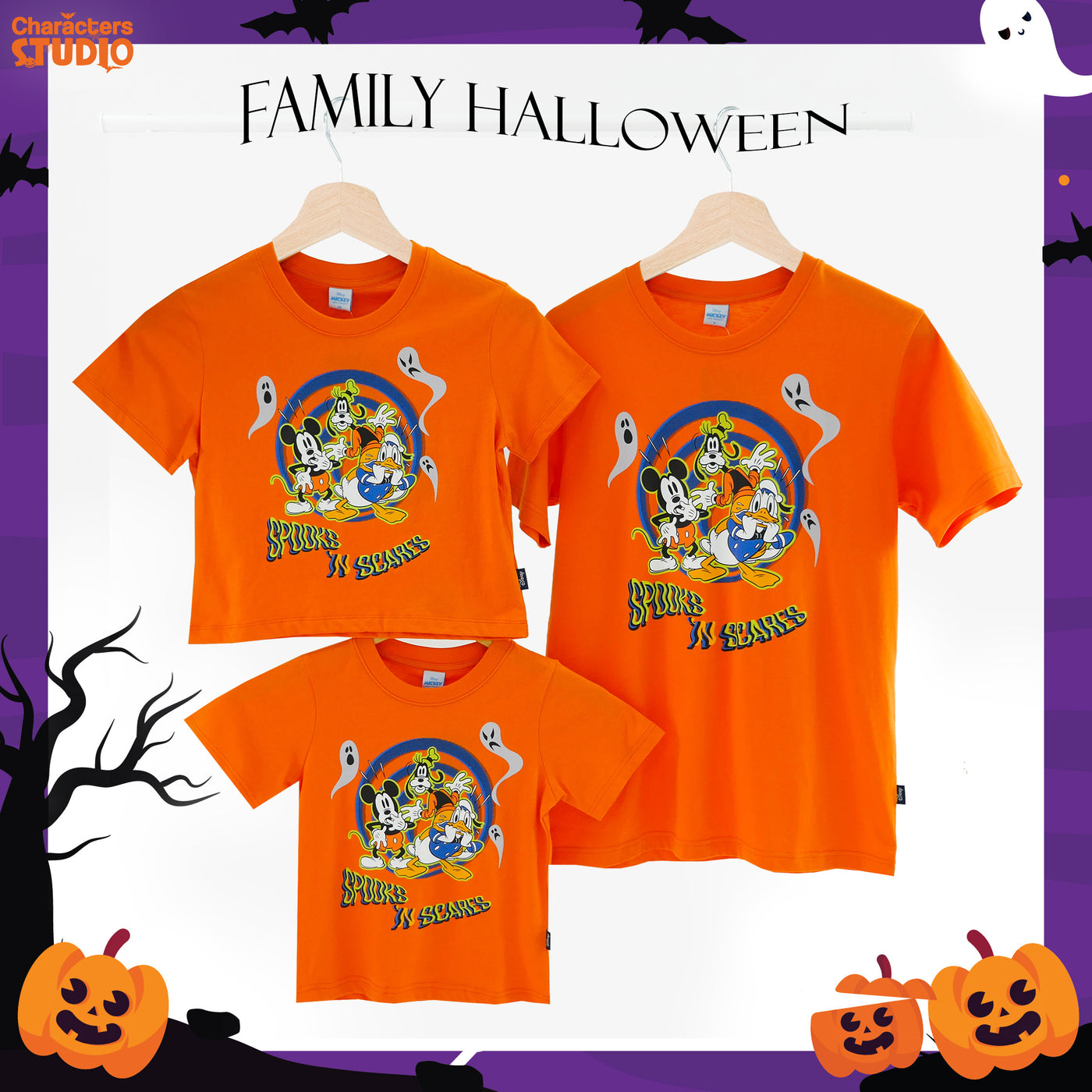 Disney Family Halloween Mickey Mouse & Friends - เสื้อยืดครอบครัว ฮาโลวีน มิกกี้เม้าส์ แอนด์ เฟรนด์