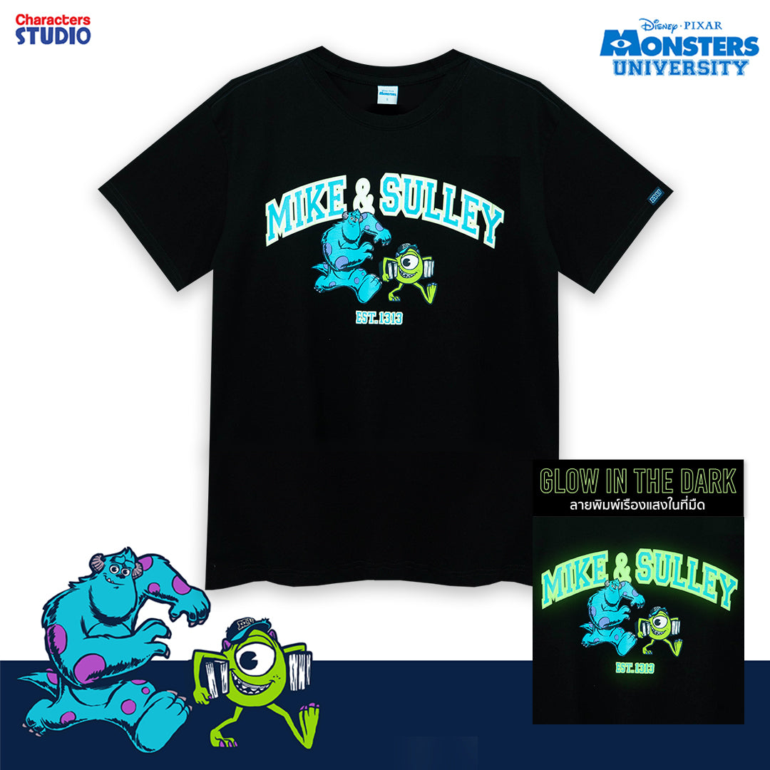 Disney Men Monsters university Mike Sully(ทรง Relax)T-Shirt - เสื้อยืดผู้ใหญ่ มหาลัย มอนสเตอร์ ไมค์&ซัลลี่ ทรงรีแลค