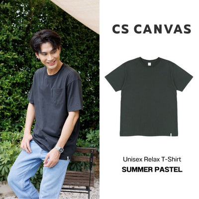 CS CANVAS Men Summer Pastel //ทรง Relax T-Shirt // - เสื้อยืดเปล่าผู้ชาย ผ้า Cotton ใส่สบายไม่ร้อน XLอก46