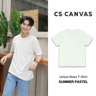 CS CANVAS Men Summer Pastel //ทรง Relax T-Shirt // - เสื้อยืดเปล่าผู้ชาย ผ้า Cotton ใส่สบายไม่ร้อน XLอก46