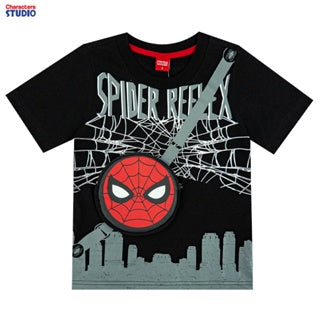 Marvel Boy Spider-Man T-shirt (with bag) & Shorts - เสื้อยืดเด็กสไปเดอร์แมนเสื้อติดกระเป๋าจริง และกางเกงขาสั้น 1-9ปี