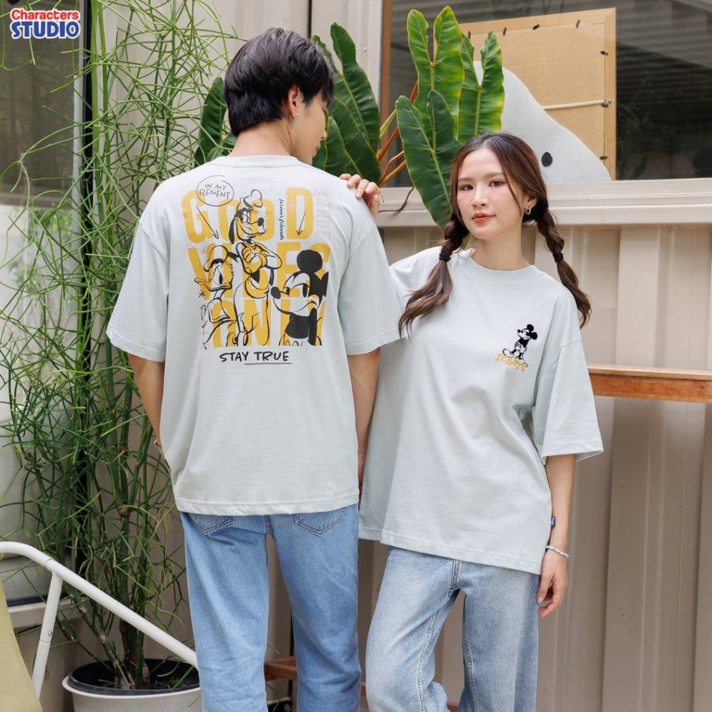 Disney Men Mickey Mouse & Friends //Oversized T-Shirt // - เสื้อยืดโอเวอร์ไซส์ผู้ใหญ่ มิกกี้เมาส์และผองเพื่อน