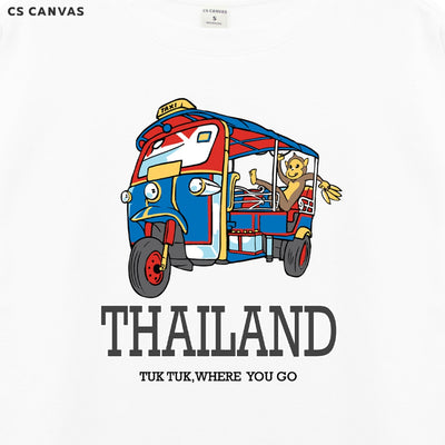 CS CANVAS Family Thailand Tuk Tuk // Oversized T-Shirt - เสื้อยืดครอบครัว โอเวอร์ไซส์ ไทยแลนด์ลายรถตุ๊กๆ ใส่สบาย ไม่ร้อน