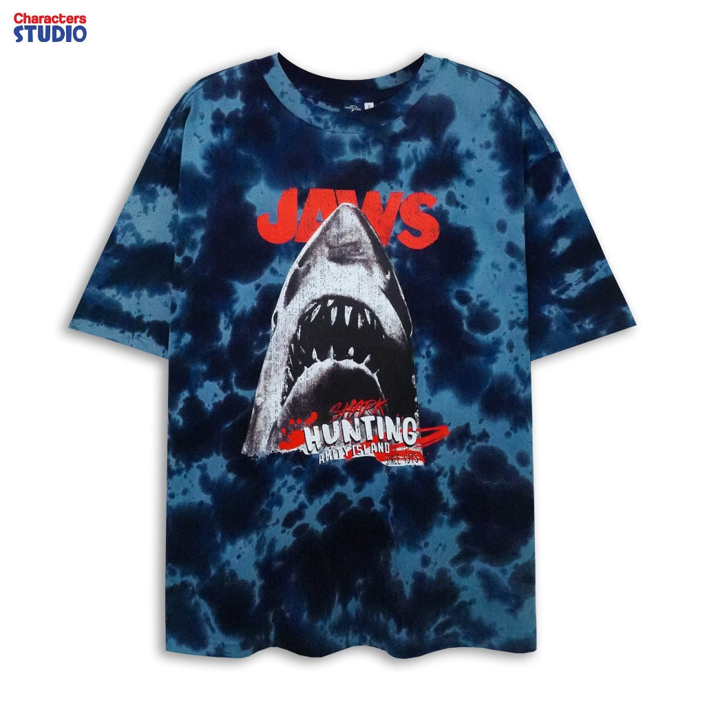 Universal Studios Men Jaws  // Oversized T-Shirt //  - เสื้อโอเวอร์ไซส์มัดย้อม ยูนิเวอร์แซล สตูดิโอ ลายจอว์ส มัดย้อม