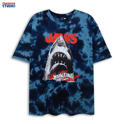 Universal Studios Men Jaws  // Oversized T-Shirt //  - เสื้อโอเวอร์ไซส์มัดย้อม ยูนิเวอร์แซล สตูดิโอ ลายจอว์ส มัดย้อม