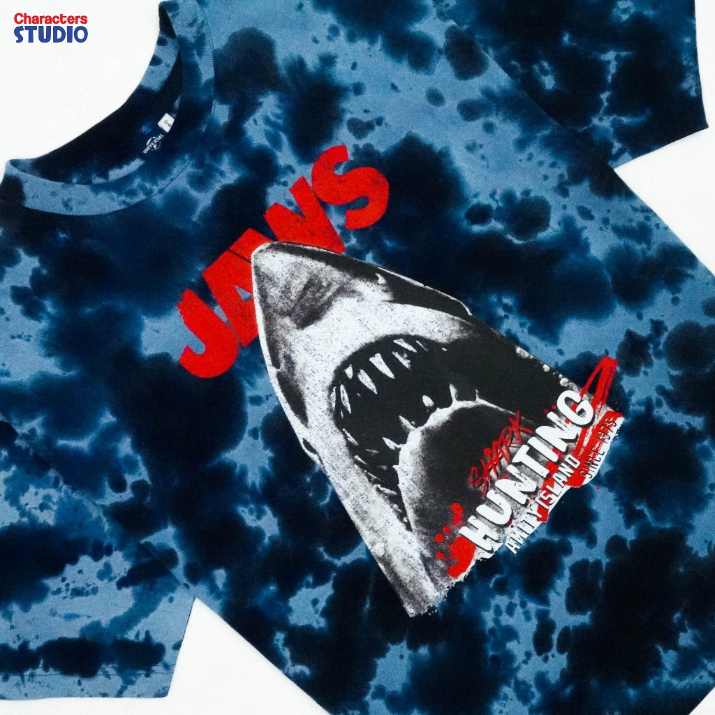 Universal Studios Men Jaws  // Oversized T-Shirt //  - เสื้อโอเวอร์ไซส์มัดย้อม ยูนิเวอร์แซล สตูดิโอ ลายจอว์ส มัดย้อม