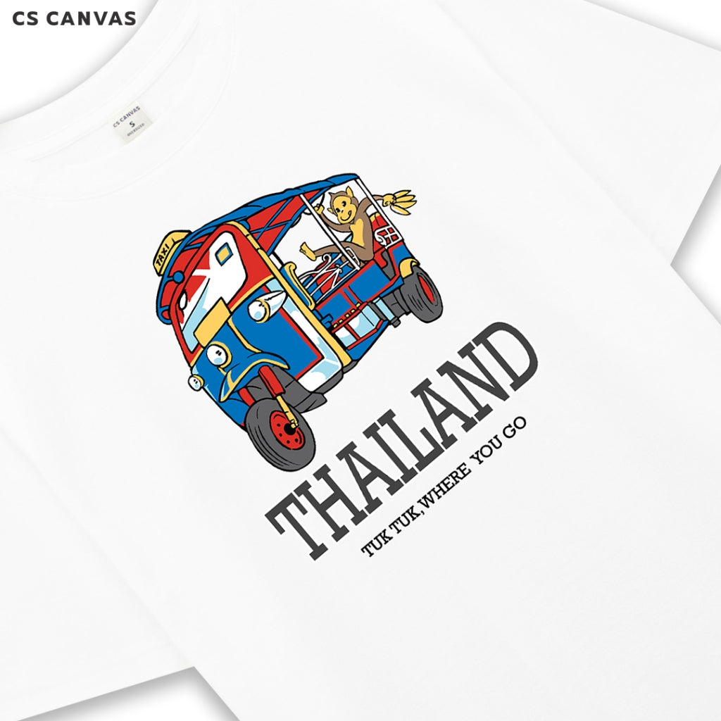 CS CANVAS Family Thailand Tuk Tuk // Oversized T-Shirt - เสื้อยืดครอบครัว โอเวอร์ไซส์ ไทยแลนด์ลายรถตุ๊กๆ ใส่สบาย ไม่ร้อน
