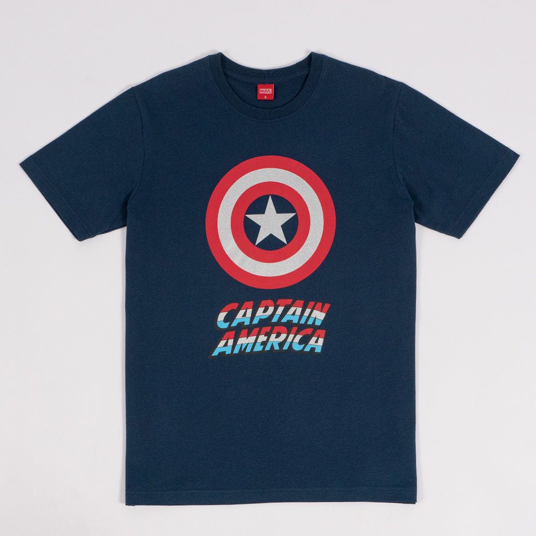 Marvel Men Captain America T-Shirt - เสื้อยืดผู้ชายลายมาร์เวล กัปตันอเมริกา