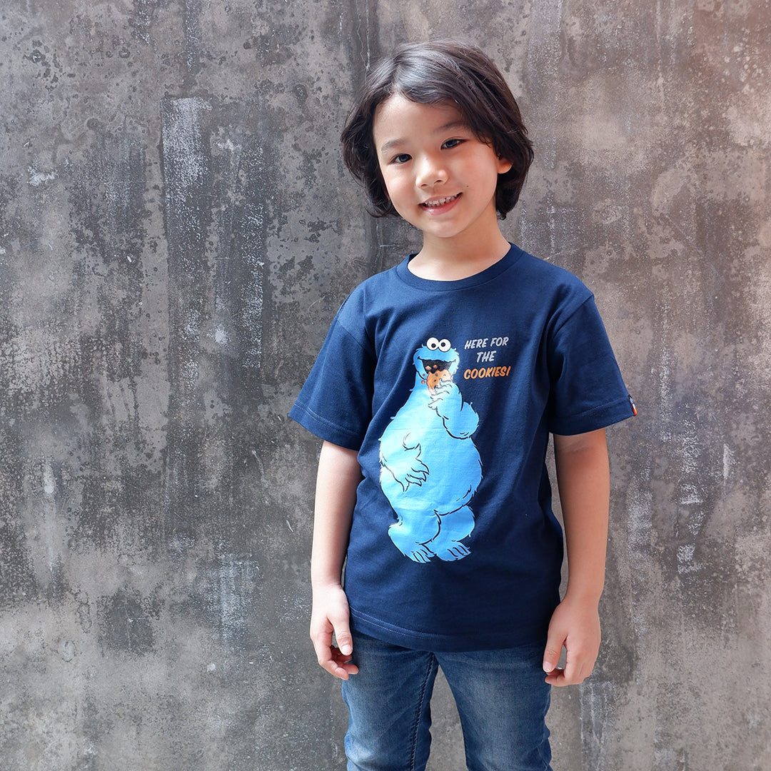 Sesame Street Boy Cookie Monster T-shirt -  เสื้อยืดเด็กผู้ชายเซซามีสตรีทลายคุกกี้มอนสเตอร์