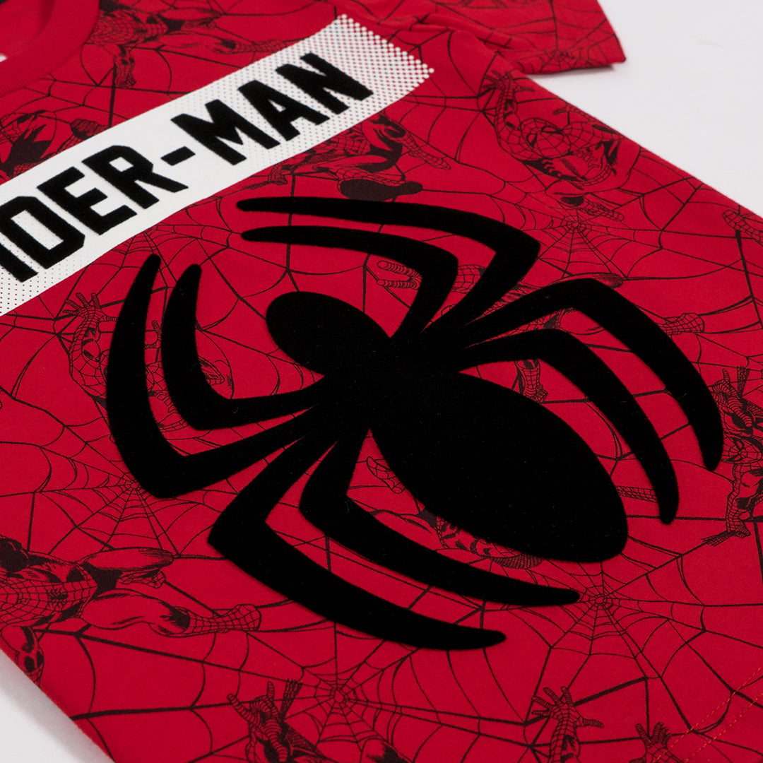 Marvel Boy Spiderman T-Shirt เสื้อยืดเด็กผู้ชายลายมาร์เวล สไปเดอร์แมน