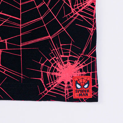 Marvel Boy Spider-Man Flock Print T-Shirt & Shorts - เสื้อมาร์เวลเด็กผู้ชายพิมพ์กำมะหยี่ ลายสไปเดอร์แมน และกางเกงขาสั้น ลายสไปเดอร์แมน (ราคาต่อสินค้า 1 ชิ้น)