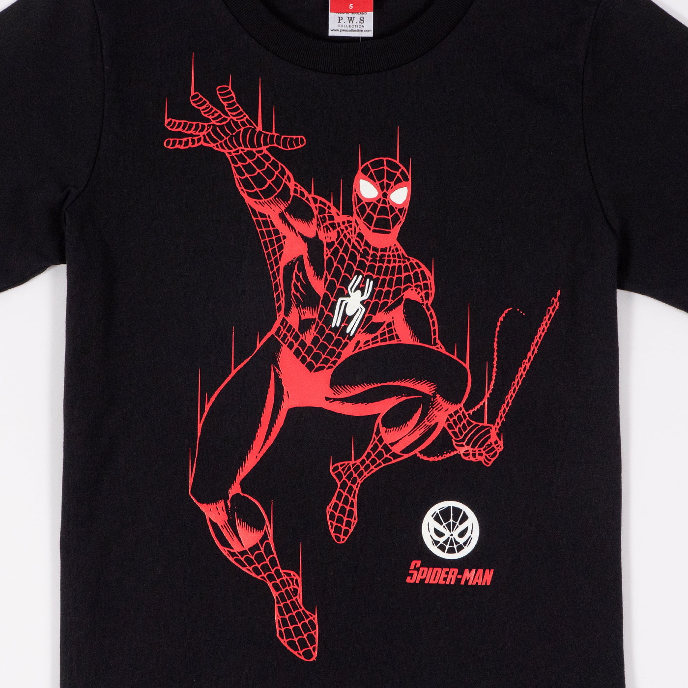Marvel Boy Glow In The Dark Spider-Man T-Shirt - เสื้อยืดเด็กมาร์เวล เทคนิคเรืองแสงในที่มืดลายสไปเดอร์แมน