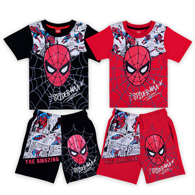 Marvel Boy Spider-Man T-Shirt & Shorts - เสื้อผ้าเด็กผู้ชาย เสื้อยืด กางเกง ลายสไปเดอร์แมน