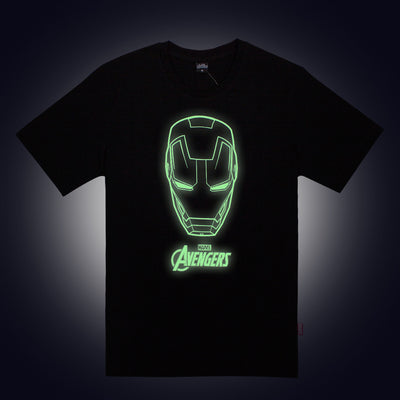 Avengers Men's Iron man glow in the dark T Shirt  - เสื้อยืดไอร่อนแมนผู้ชายเรืองแสงในที่มืด