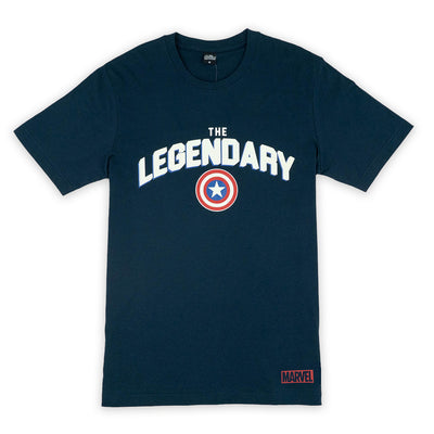 Marvel Men Captain America Glow In The Dark T-Shirt - เสื้อยืดผู้ชายลายกับตันอเมริกา เทคนิคเรืองแสงในที่มืด