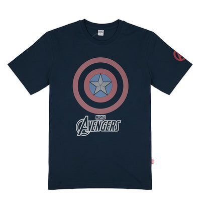 Avengers Men's Captain America UV Sensitive T-Shirt - เสื้ออเวนเจอร์กัปตันอเมริกาเทคนิคสียูวีเปลี่ยนสีเมื่อโดนแดด