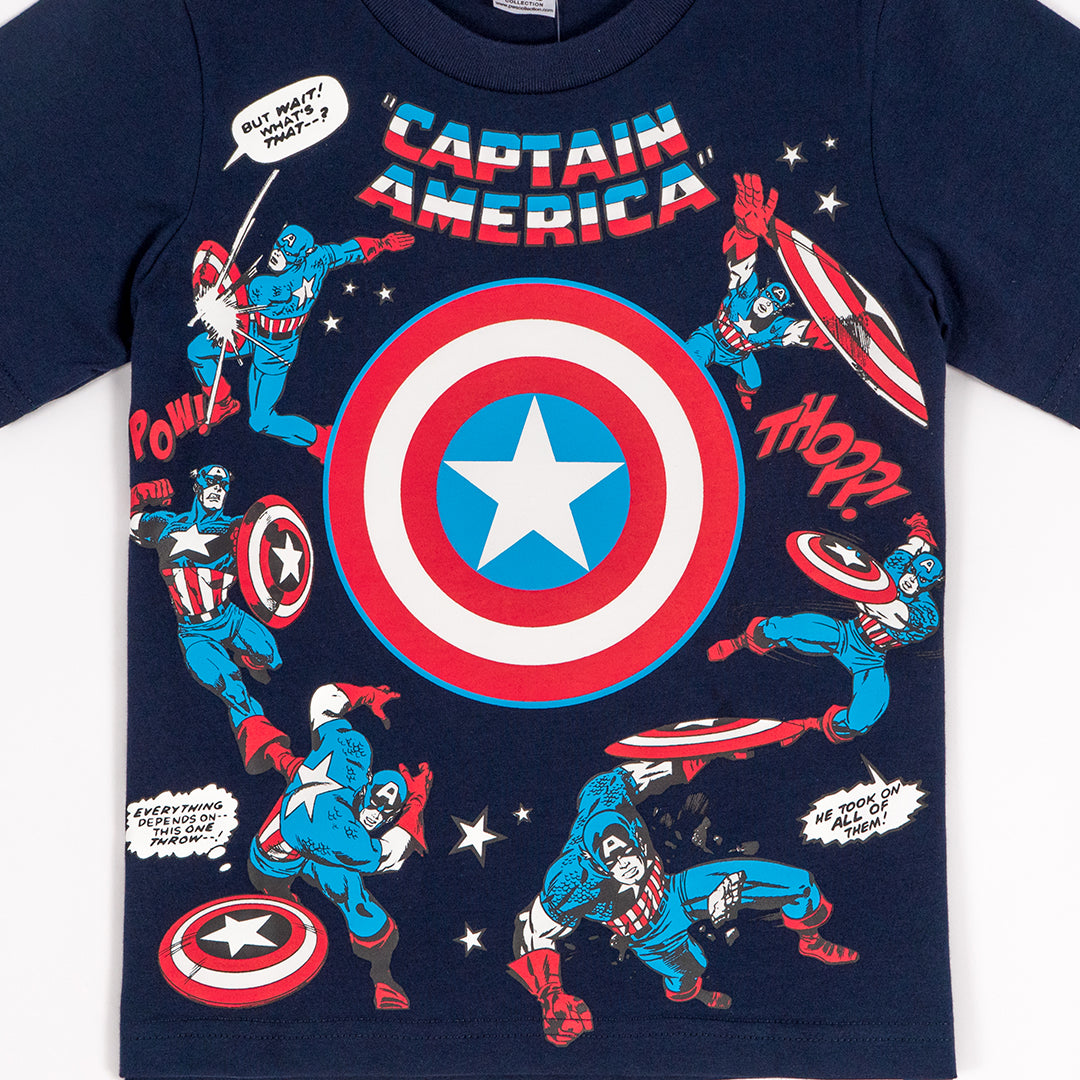 Marvel boy Captain America T-shirt - เสื้อยืดเด็ก กัปตันอเมริกา พิมพ์ยาง