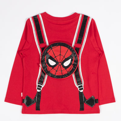 เสื้อยืดเด็กลายสไปเดอร์แมน มีกระเป๋าด้านหลัง Marvel Kid Long Sleeve T-shirt Spider-Man