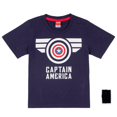 Marvel Boy Captain America T-shirt - เสื้อยืดเด็ก กัปตันอเมริกา แถมปลอกแขน