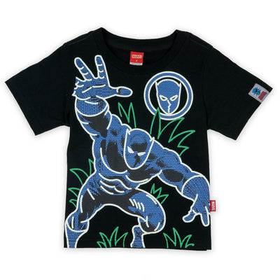 Marvel Boy Glow In The Dark Black Panther T-Shirt - เสื้อยืดเด็กมาร์เวล เทคนิคเรืองแสงในที่มืดลายแบล็ค แพนเธอร์