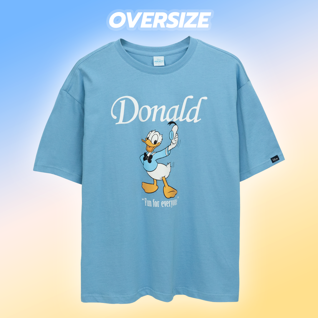 Disney Men Donald Duck and Pluto // Oversized T-Shirt //- เสื้อผู้ชายโอเวอร์ไซส์ ดิสนี่ ลายโดนัลด์ ดั๊ก และ พลูโต