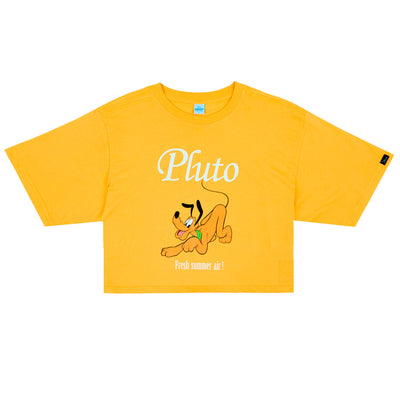 Disney Women Crop Donald Duck and  PlutoT-Shirt - เสื้อครอปผู้หญิง ดิสนี่ ลายโดนัลด์ ดั๊กและพลูโต