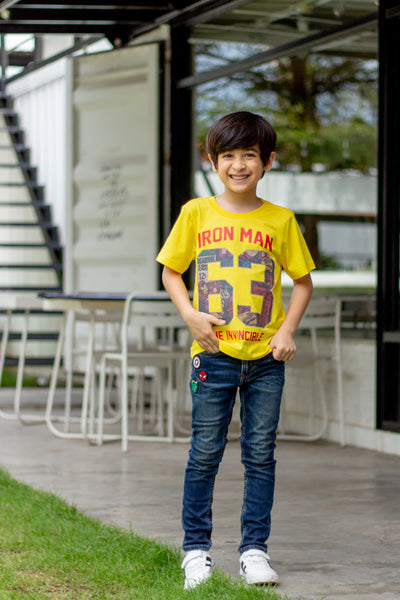 กางเกงยีนส์ขายาวเด็ก Marvel Kid - Shorts Jeans Slim Fit
