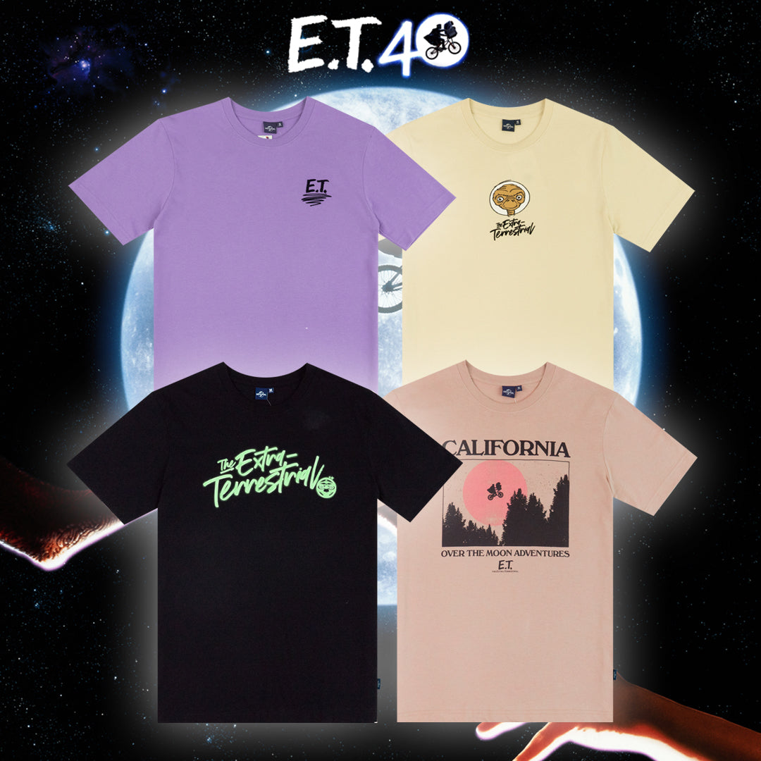 Universal Studios Men E.T. The Extra-Terrestrial T-Shirt - เสื้อยืดผู้ชายยูนิเวอร์แซล สตูดิโอ E.T. 40 Years